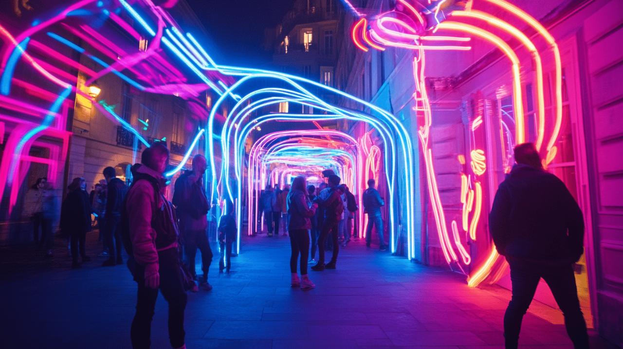Team building artístico en Lyon: Idee sortie : Plongez dans l’univers lumineux de Neon Brush a Lyon